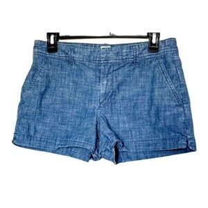GAP Y2K Chino Shorts Women Size 6 Blue Mid Rise Flat Front Casual